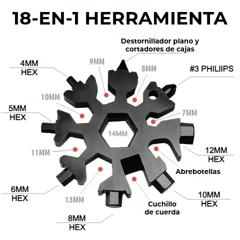 Snowflake™ Herramienta Multiusos 18-en-1